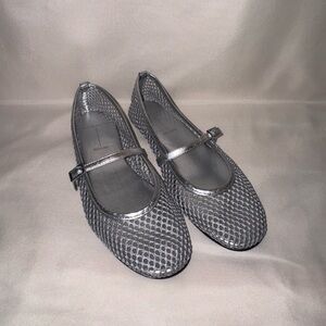 Studio Metallic Mesh Mary Jane Flats